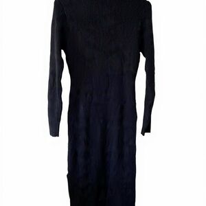 Black Long Sleeve Ribbed Dress size large